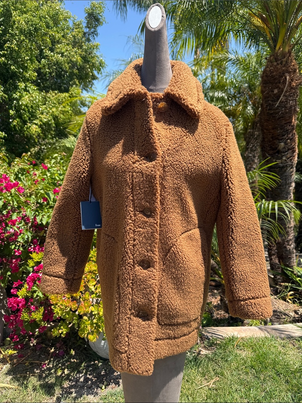 XS New Wilfred Chestnut Brown Teddy Fleece Jacket